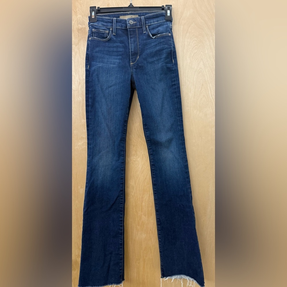 Joe's Jeans High Rise Boot Cut Dark Wash Raw Hem Denim Size 24 - Picture 5 of 14
